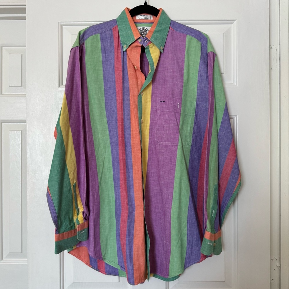 World Island Colorful Stripe Button Down